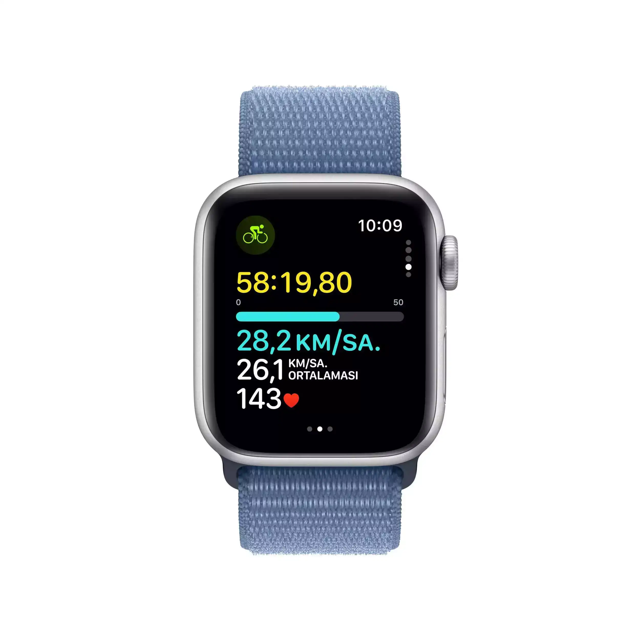 Apple Watch SE GPS 40mm Gümüş Alüminyum Kasa Buz Mavisi Spor Loop MRE33TU/A