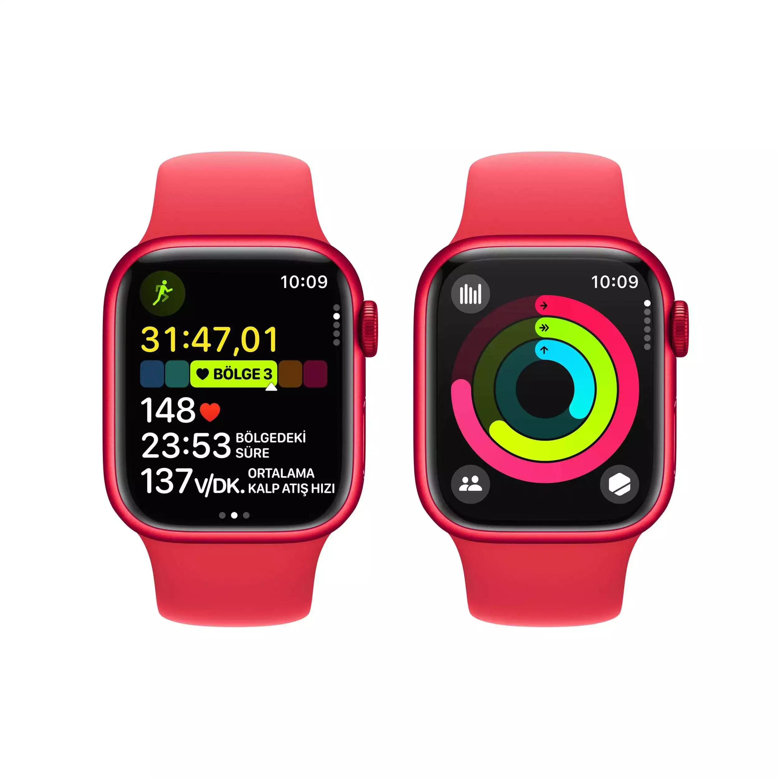 Apple Watch Series 9 GPS 41mm PRODUCT(RED) Alüminyum Kasa (PRODUCT)RED Spor Kordon S/M MRXG3TU/A