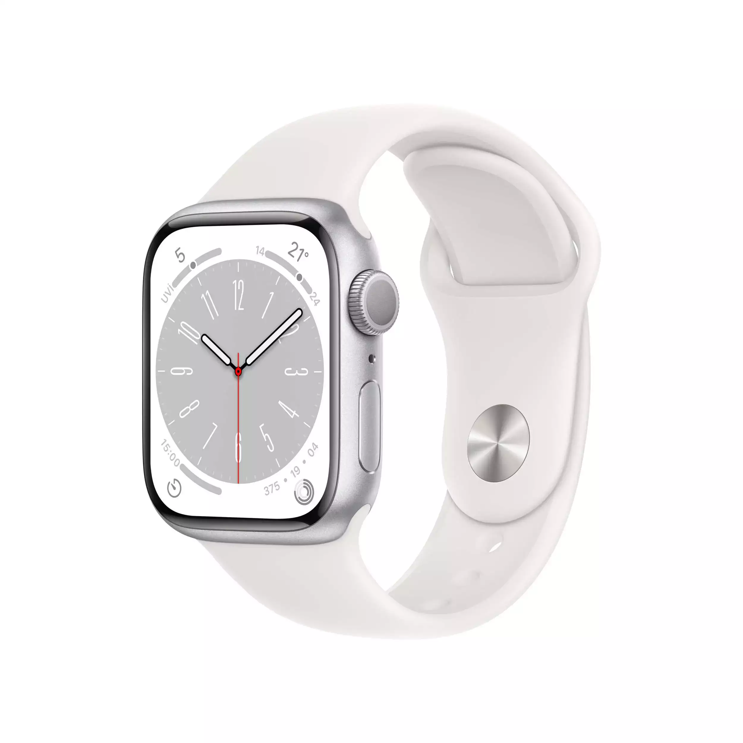 Apple Watch Series 8 GPS + Cellular 41mm Gümüş Alüminyum Kasa - Beyaz Spor Kordon MP4A3TU/A