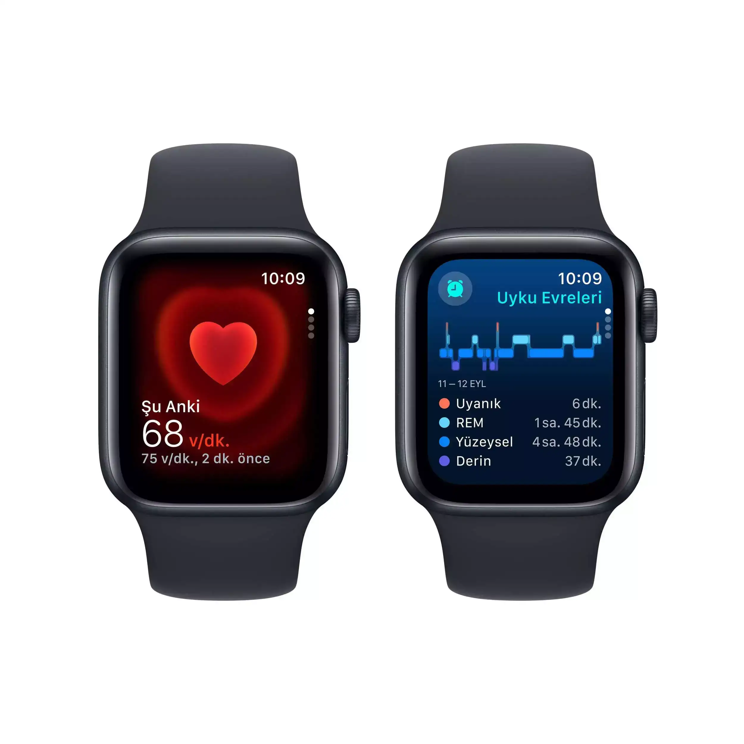 Apple Watch SE GPS + Cellular 40mm Gece Yarısı Alüminyum Kasa Gece Yarısı Spor Kordon M/L MRGA3TU/A