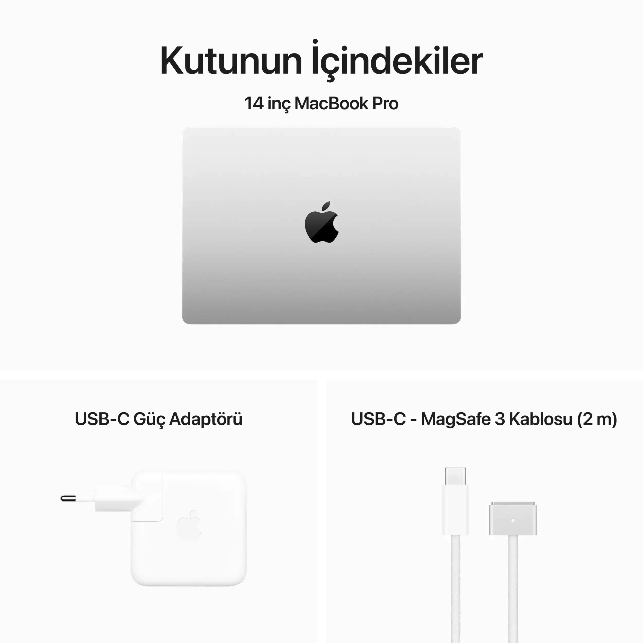 MacBook Pro 14 inc M3 8CPU 10GPU 16GB 512GB Gümüş Z1A9000K5-Teşhir