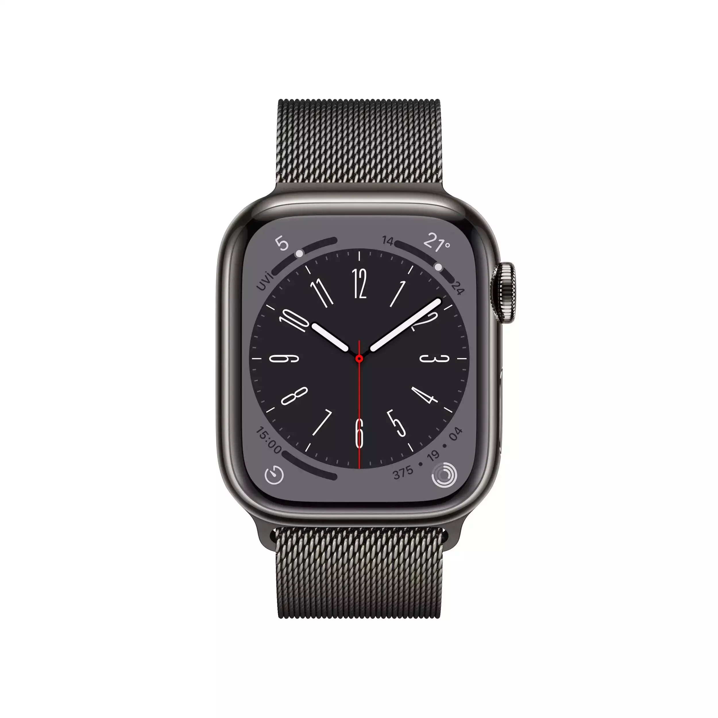 Apple Watch Series 8 GPS + Cellular 41mm Grafit Paslanmaz Çelik Kasa - Grafit Milanese Loop MNJM3TU/A