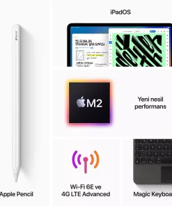 iPad Pro 12.9 inç Wi‑Fi + Cellular 256GB Uzay Grisi MP203TU/A -6