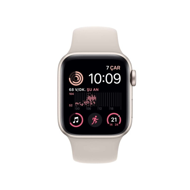Apple Watch SE GPS 40mm Yıldız Işığı Alüminyum Kasa - Yıldız Işığı Spor Kordon MNJP3TU/A-Teşhir -3