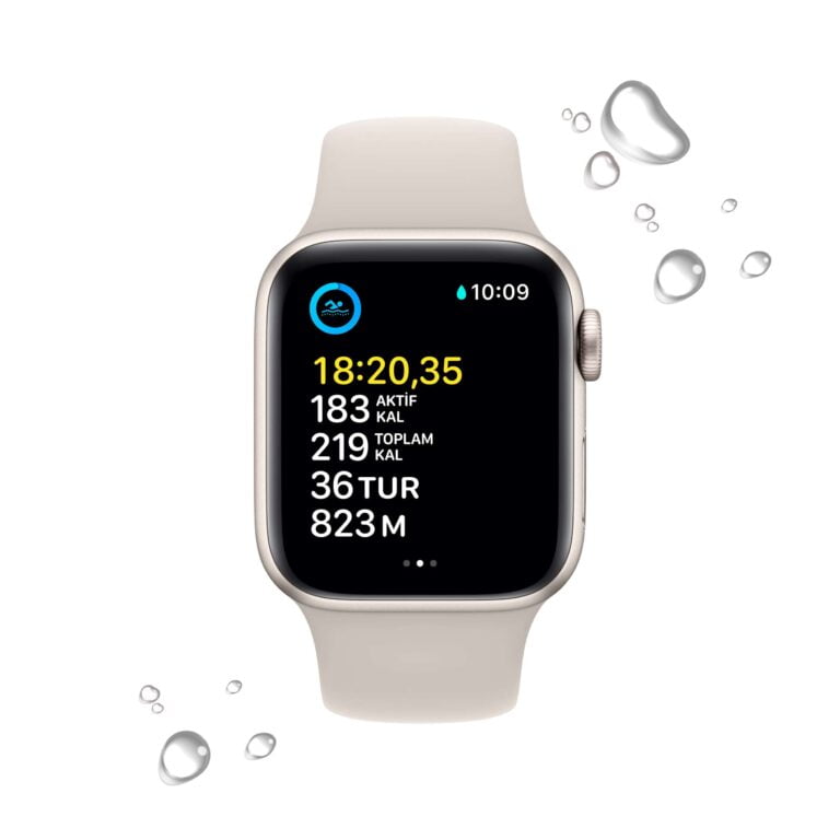 Apple Watch SE GPS 40mm Yıldız Işığı Alüminyum Kasa - Yıldız Işığı Spor Kordon MNJP3TU/A-Teşhir -5
