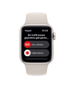 Apple Watch SE GPS 40mm Yıldız Işığı Alüminyum Kasa - Yıldız Işığı Spor Kordon MNJP3TU/A-Teşhir -7