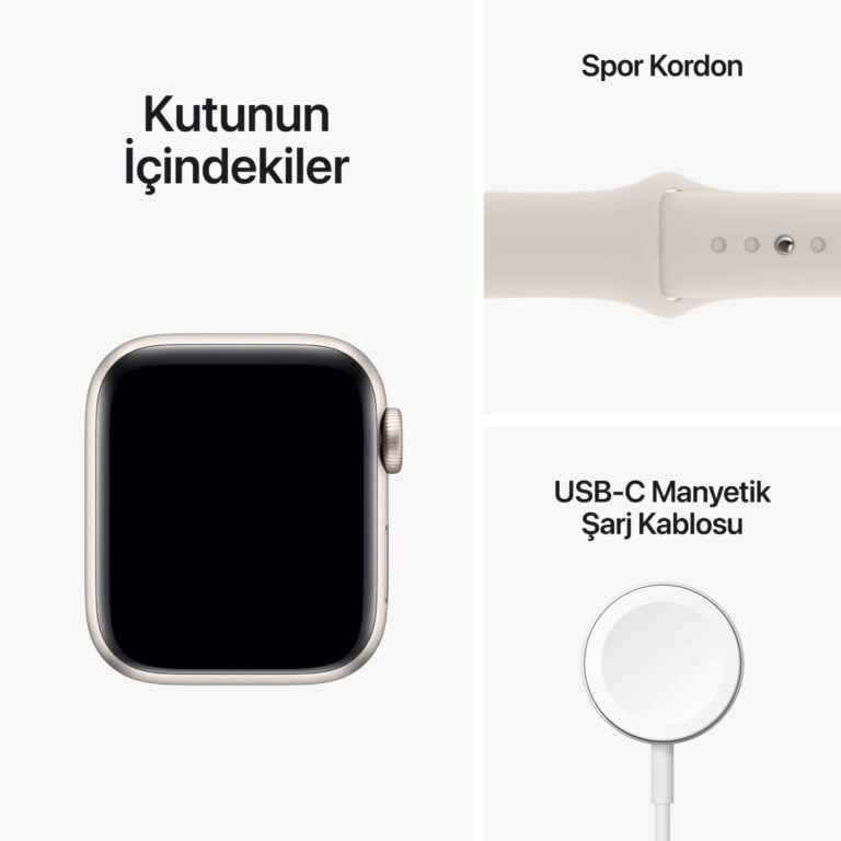 Apple Watch SE GPS 40mm Yıldız Işığı Alüminyum Kasa - Yıldız Işığı Spor Kordon MNJP3TU/A-Teşhir -9