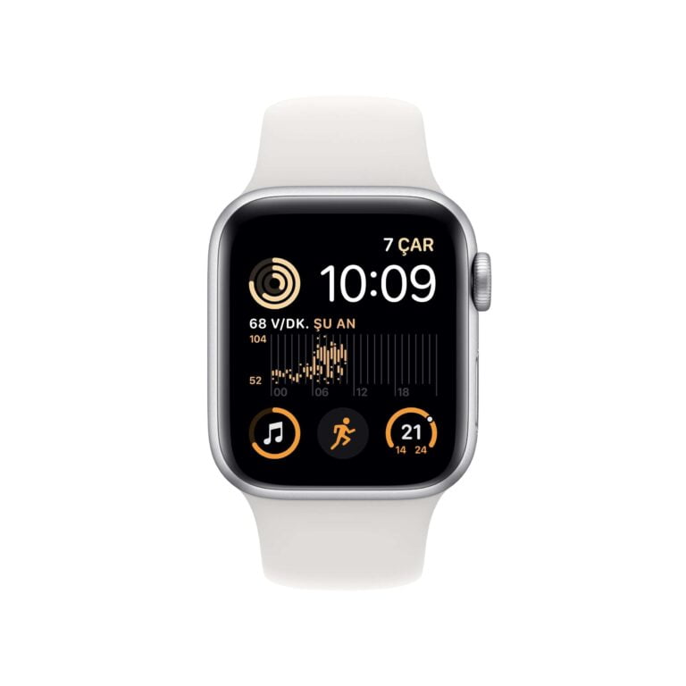 Apple Watch SE GPS 40mm Gümüş Rengi Alüminyum Kasa - Beyaz Spor Kordon MNJV3TU/A-Teşhir -3