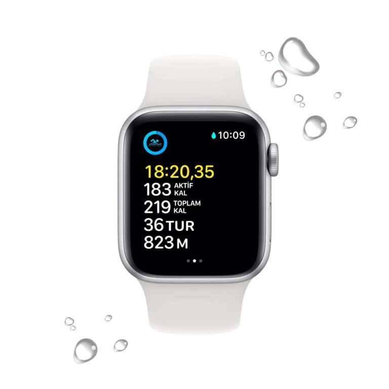Apple Watch SE GPS 40mm Gümüş Rengi Alüminyum Kasa - Beyaz Spor Kordon MNJV3TU/A-Teşhir -5