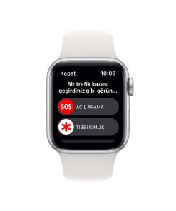 Apple Watch SE GPS 40mm Gümüş Rengi Alüminyum Kasa - Beyaz Spor Kordon MNJV3TU/A-Teşhir -7
