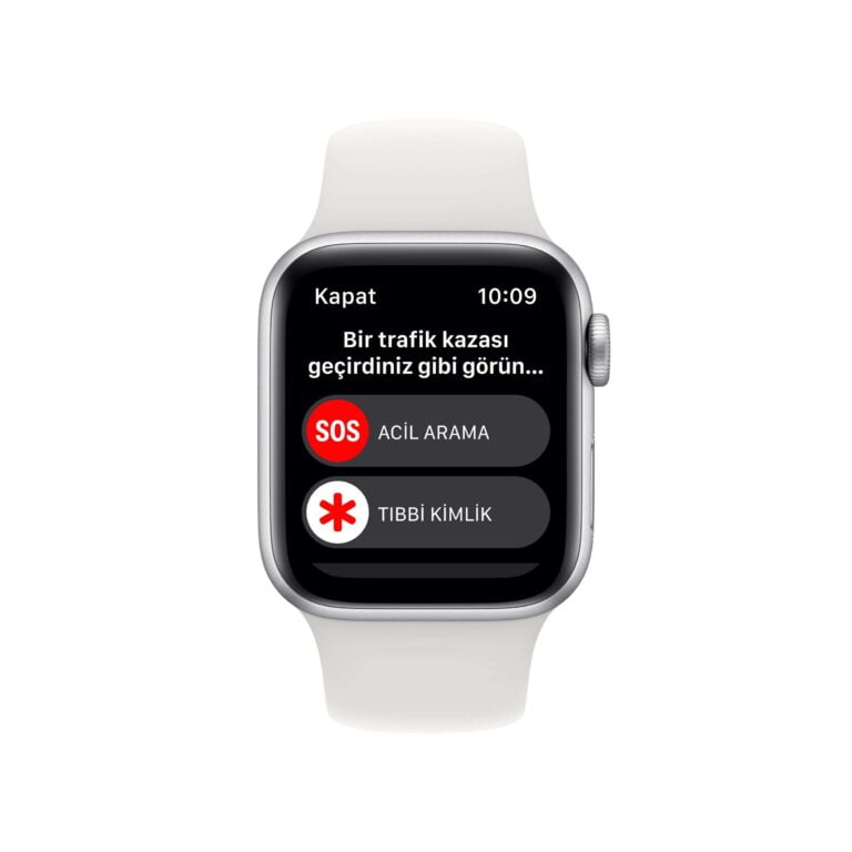 Apple Watch SE GPS 40mm Gümüş Rengi Alüminyum Kasa - Beyaz Spor Kordon MNJV3TU/A-Teşhir -7