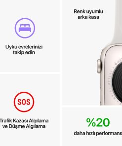 Apple Watch SE GPS 40mm Gümüş Rengi Alüminyum Kasa - Beyaz Spor Kordon MNJV3TU/A-Teşhir -8