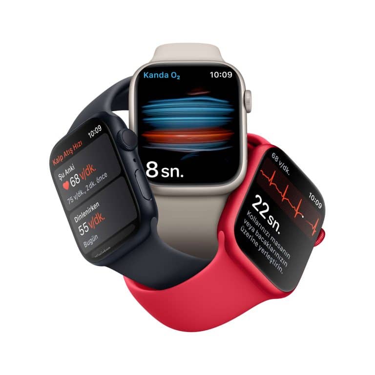 Apple Watch Series 8 GPS 45mm Yıldız Işığı Alüminyum Kasa - Yıldız Işığı Spor Kordon MNP23TU/A-Teşhir -6