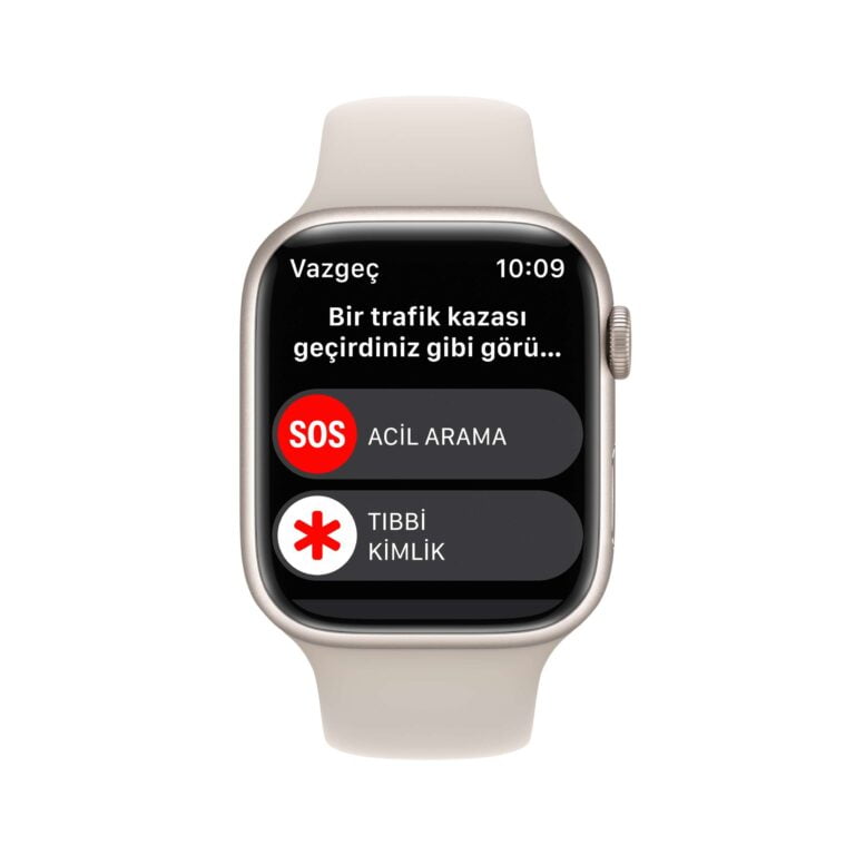 Apple Watch Series 8 GPS 45mm Yıldız Işığı Alüminyum Kasa - Yıldız Işığı Spor Kordon MNP23TU/A-Teşhir -7