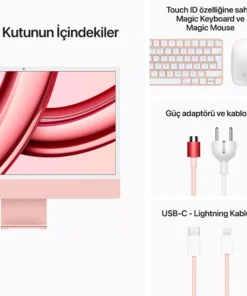 iMac 24 inc 4.5K M3 8CPU 10GPU 8GB 256GB Pembe MQRT3TU/A -9