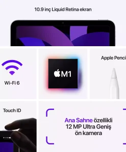 iPad Air 10.9 inç Wi-Fi 256GB Uzay Grisi (5.Nesil) MM9L3TU/A-Teşhir -2
