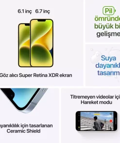 iPhone 14 128GB Sarı MR3X3TU/A-Teşhir -6