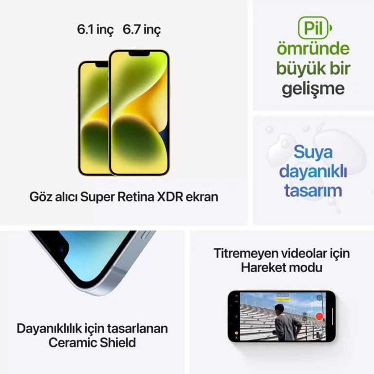 iPhone 14 128GB Sarı MR3X3TU/A-Teşhir -6