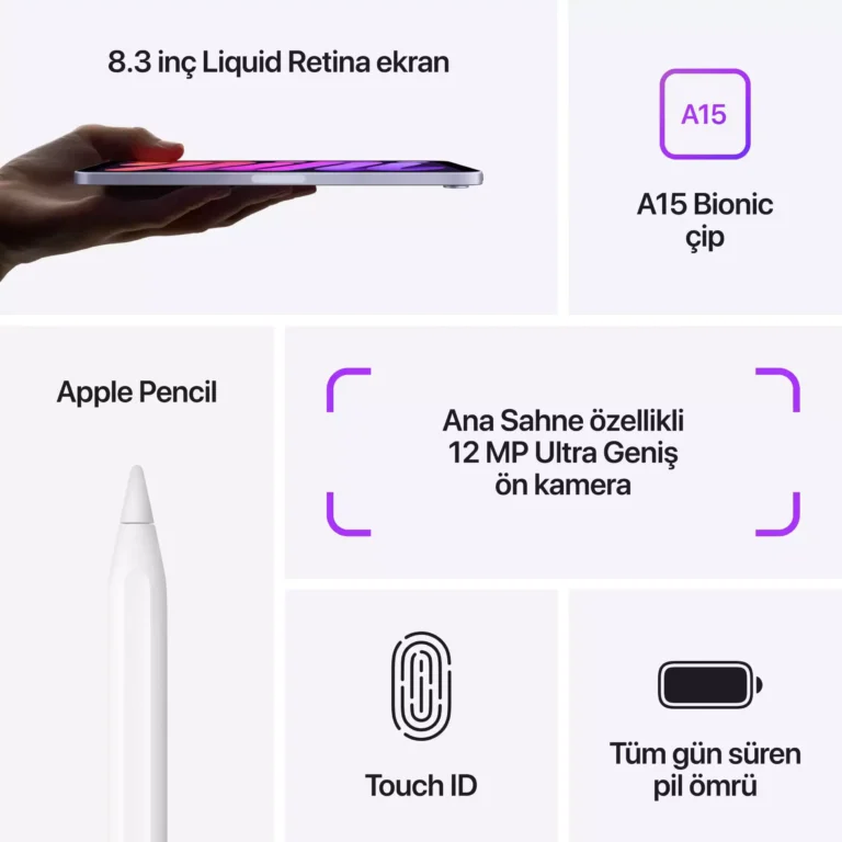 iPad mini 8.3 inç Wi-Fi 64GB Yıldız Işığı MK7P3TU/A -7