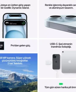iPhone 15 128GB Mavi MTP43TU/A -8