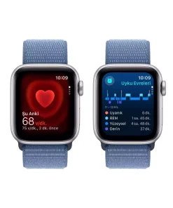 Apple Watch SE GPS + Cellular 40mm Gümüş Alüminyum Kasa Buz Mavisi Spor Loop MRGQ3TU/A -5