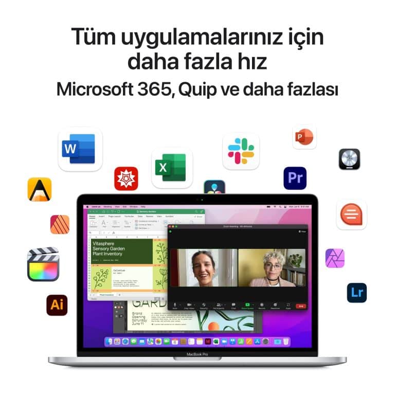 MacBook Pro 13.3 inc M2 8CPU 10GPU 8GB 512GB SSD Gümüş MNEQ3TU/A-Teşhir -9