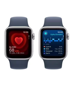 Apple Watch SE GPS + Cellular 40mm Gümüş Alüminyum Kasa Fırtına Mavisi Spor Kordon S/M MRGJ3TU/A -3