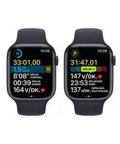 Apple Watch Series 8 GPS 45mm Gece Yarısı Alüminyum Kasa - Gece Yarısı Spor Kordon MNP13TU/A-Teşhir -4