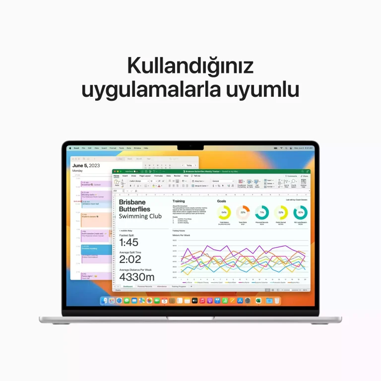MacBook Air 15.3 inc M2 8CPU 10GPU 8GB 256GB Gümüş MQKR3TU/A-Teşhir -8