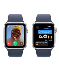 Apple Watch SE GPS + Cellular 40mm Gümüş Alüminyum Kasa Fırtına Mavisi Spor Kordon S/M MRGJ3TU/A -4