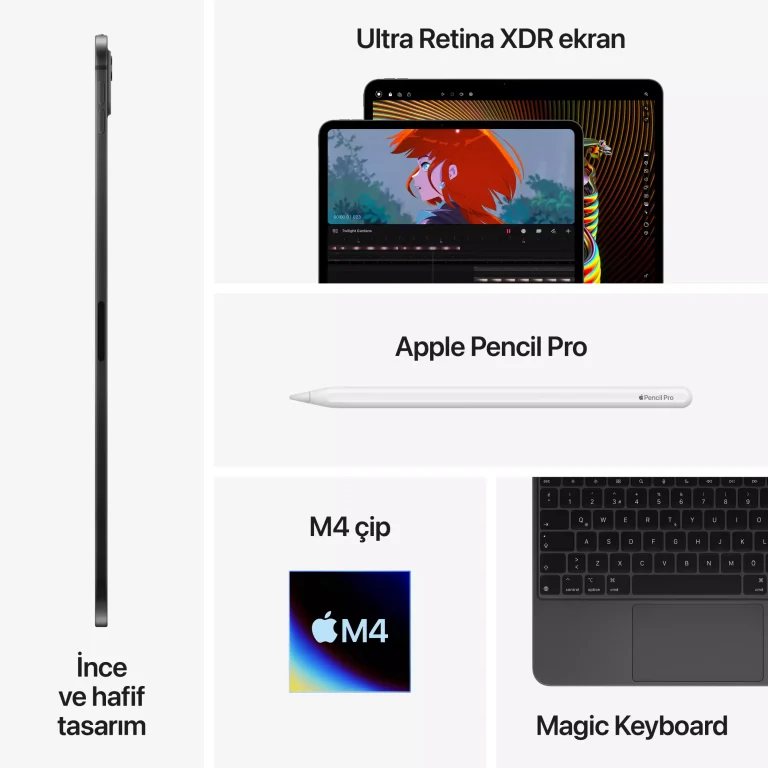 iPad Pro 13 inç WiFi 2TB Nano-texture Cam Uzay Siyahı MWRH3TU/A -9