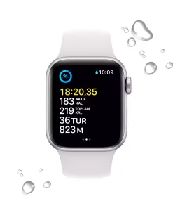 Apple Watch SE GPS + Cellular 40mm Gümüş Alüminyum Kasa - Beyaz Spor Kordon MNPP3TU/A-Teşhir -3