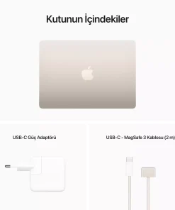 MacBook Air 13.6 inc M2 8CPU 8GPU 8GB 256GB Yıldız Işığı MLY13TU/A -11