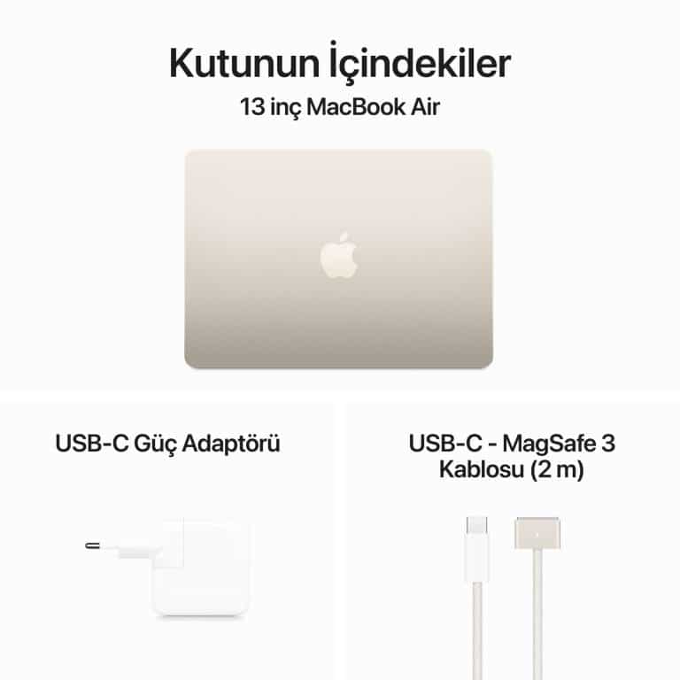 MacBook Air 13.6 inc M3 8CPU 8GPU 8GB 256GB Yıldız Işığı MRXT3TU/A -9