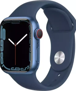 Apple Watch Series 7 GPS 41mm Mavi Alüminyum Kasa - Abis Mavi Spor Kordon MKHU3TU/A-Teşhir -6