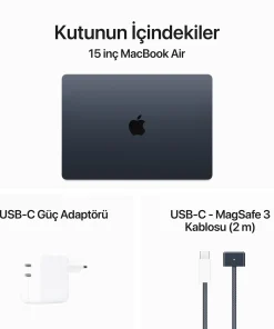 MacBook Air 15 inc M3 8CPU 10GPU 8GB 512GB Gece Yarısı MRYV3TU/A -9