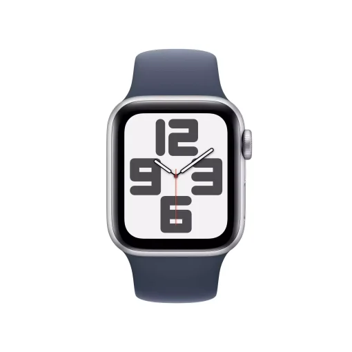Apple Watch SE GPS + Cellular 40mm Gümüş Alüminyum Kasa Fırtına Mavisi Spor Kordon S/M MRGJ3TU/A -1