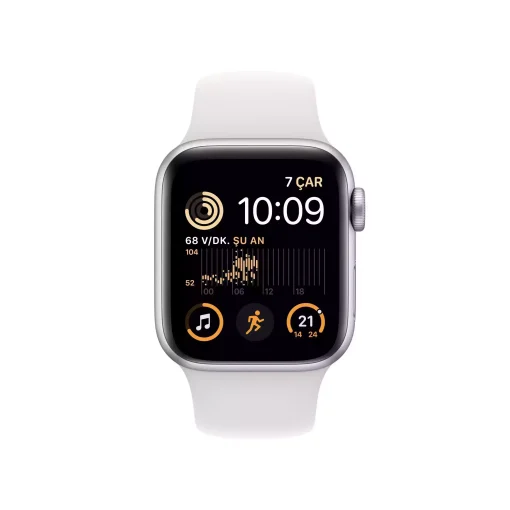 Apple Watch SE GPS + Cellular 40mm Gümüş Alüminyum Kasa - Beyaz Spor Kordon MNPP3TU/A-Teşhir -5