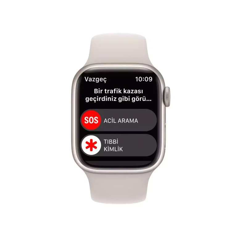 Apple Watch Series 8 41mm Yıldız Işığı Alüminyum Kasa ve Spor Kordon GPS MNP63TU/A-Teşhir -4