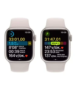 Apple Watch Series 8 41mm Yıldız Işığı Alüminyum Kasa ve Spor Kordon GPS MNP63TU/A-Teşhir -3