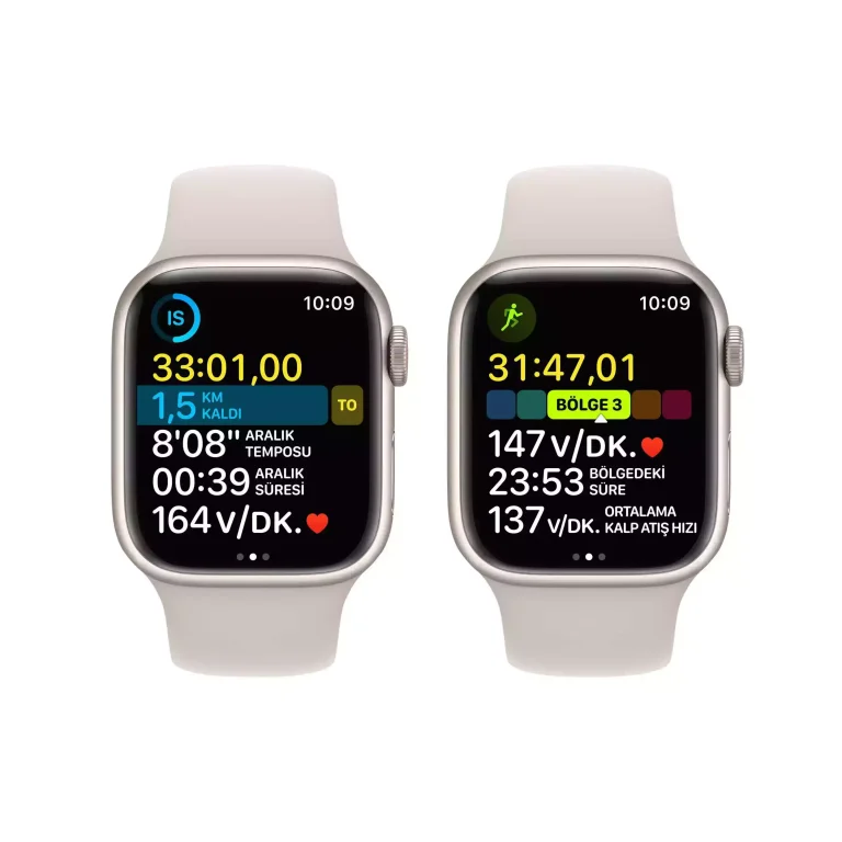 Apple Watch Series 8 41mm Yıldız Işığı Alüminyum Kasa ve Spor Kordon GPS MNP63TU/A-Teşhir -3