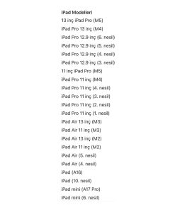 Apple Pencil USB-C Uyumlu Modeller