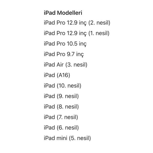 Apple Pencil (1. Nesil) Uyumluluk