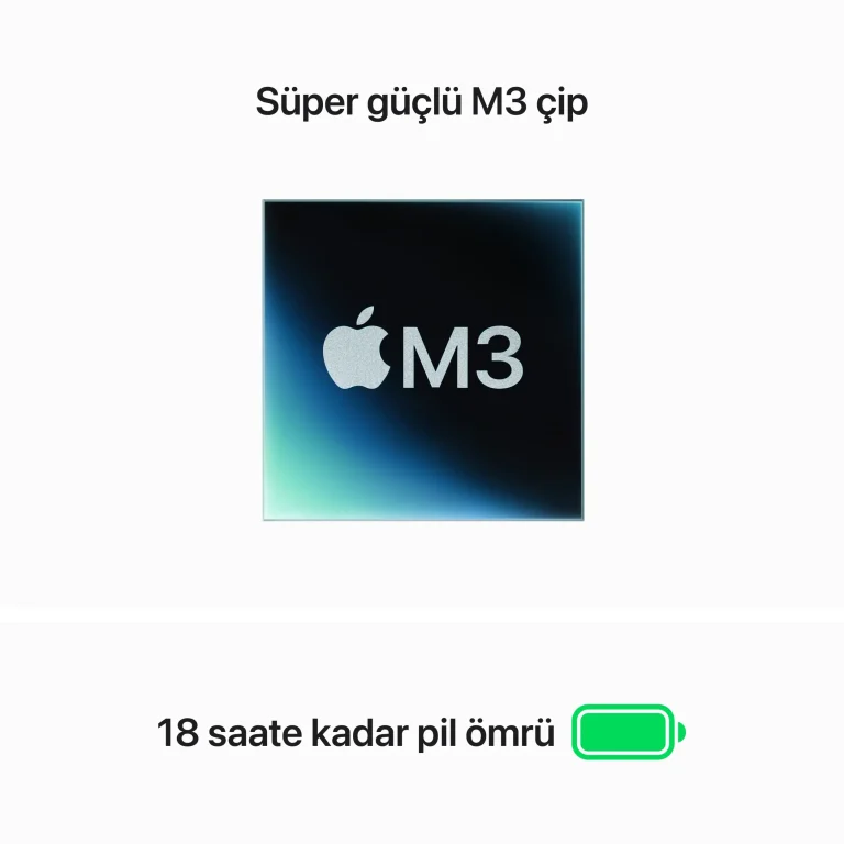 MacBook Air 15 inc M3 8CPU 10GPU 8GB 512GB Gece Yarısı MRYV3TU/A -4