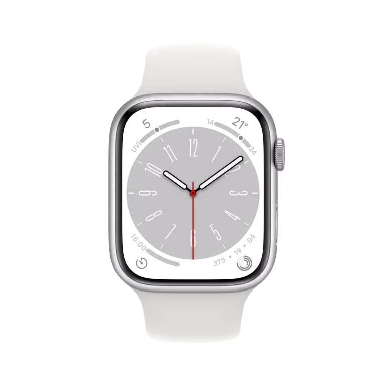Apple Watch Series 8 GPS 45mm Gümüş Alüminyum Kasa - Beyaz Spor Kordon  MP6N3TU/A -1