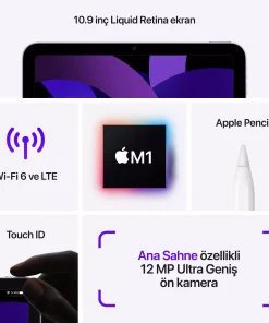 iPad Air 10.9 inç Wi-Fi + Cellular 256GB Mavi MM733TU/A -9