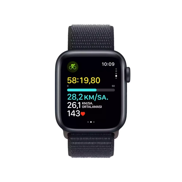 Apple Watch SE (2nd Gen) 40mm Gece Yarısı Alüminyum Kasa ve Gece Yarısı Spor Loop GPS MRE03TU/A-Teşhir -4