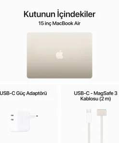MacBook Air 15 inc M3 8CPU 10GPU 8GB 256GB Yıldız Işığı MRYR3TU/A -9