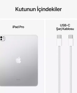 iPad Pro 13 inç WiFi + Cellular 1TB Nano-texture Cam Gümüş MWT03TU/A -10