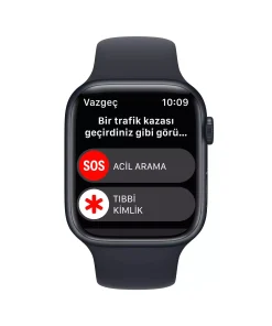 Apple Watch Series 8 GPS 45mm Gece Yarısı Alüminyum Kasa - Gece Yarısı Spor Kordon MNP13TU/A-Teşhir -5